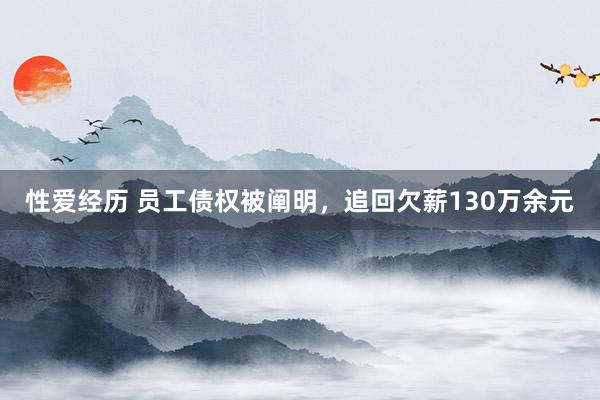 性爱经历 员工债权被阐明，追回欠薪130万余元