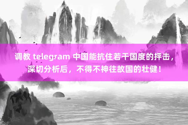 调教 telegram 中国能抗住若干国度的抨击，深切分析后，不得不神往故国的壮健！