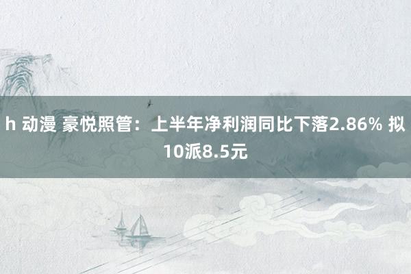 h 动漫 豪悦照管：上半年净利润同比下落2.86% 拟10派8.5元