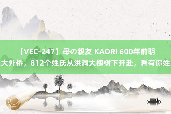 【VEC-247】母の親友 KAORI 600年前明朝大外侨，812个姓氏从洪洞大槐树下开赴，看有你姓没